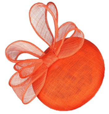 Fascinator mit Schleife, aus Leinen, mit Haarband, Haarschmuck für Damen, Orange, air bag packing