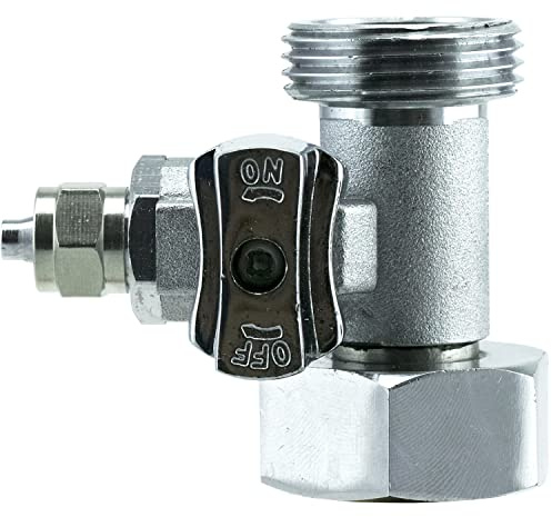 Adapter T-Stück 3/4 IG x3/4 AG x1/4 Schlauch (6,35mm) TS-3414 | Wasseranschluß Verteiler, Mit Absperrventil, Anschluss von 2 Geräten