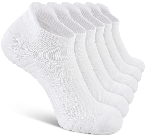 Uporee Low Cut Athletic Ankle Socks - Cushioned, Soft & Breathable, Anti-Blister Tab, 6 Pairs Men & Women