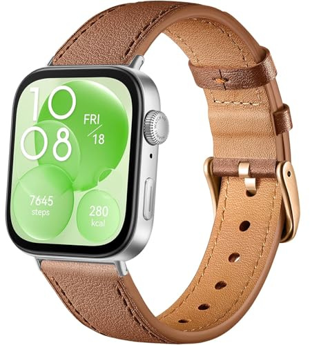 Issinlky Läderarmband för Huawei Fit 3/4/4 Pro, Businessband för Huawei Fit 3/4/4 Pro Herrar Damer