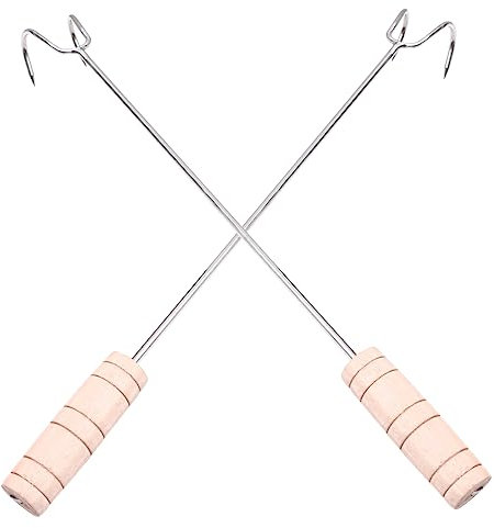 MERRYHAPY 2pezzi Inossidabile Per Arrostire Sticks Regolabili Per Pollame e Salsicce Accessori Barbecue e Pratici