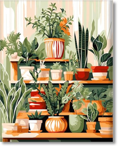 Gutluz Pintura por números Adultos Flores Pintura por Números Flores Niños Flor - Paint By Numbers Adults Flower - Juego de manualidades para adultos Lienzo Pinceles - Pintura por números Adultos
