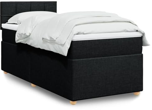 qohoio Boxspringbett mit Matratze Schwarz 80x200 cm Betten Bett Mit Matratze Bett Boxspringbett Schlafzimmer MöBel Stoff - 3286509