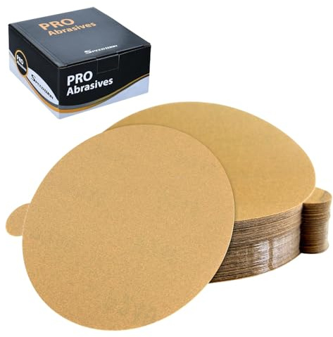 SPEEDWOX 50 dischi abrasivi PSA dorati da 12,7 cm, grana 240, autoadesivi, per levigatrice DA, dischi abrasivi PSA dorati, per levigatura automobilistica, pittura auto, lavorazione del legno, metallo