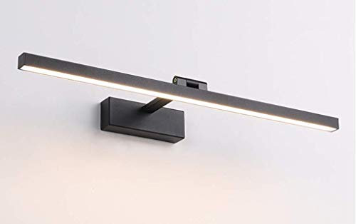 SSNCcNC Badlampe Led Modern Spiegellampe Weißes Licht 6000K Badleuchte 60 CM 14W Einstellbar Spiegelleuchte Badezimmer Ip20 Wasserdichte Metall Eisen Wandleuchte,Schwarz