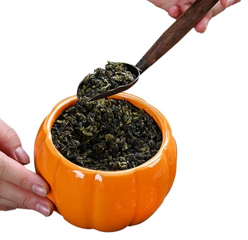 Boîte d'assaisonnement, théière en céramique en forme de citrouille, théière en vrac for Halloween, théière en céramique en forme de citrouille d'Halloween for organisateur de thé - Boîte de rangement