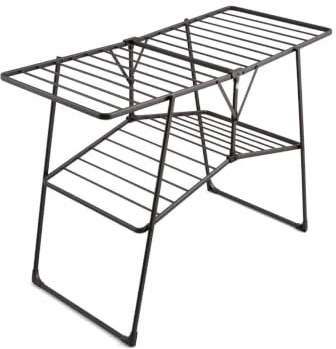 Swan Stealth Easy-Close Collapsible Outdoor & Indoor Clothes Airer with 25m of Drying space, 20kg Weight Capacity, Anti-Slip Coating, Easy Storage and Anti-Slip Feet, Black