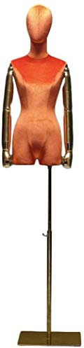 SHANYAYALI Schneiderpuppe für Damen, Schneiderpuppe, leicht zu bewegen, für den ganzen Körper sitzend, Orange