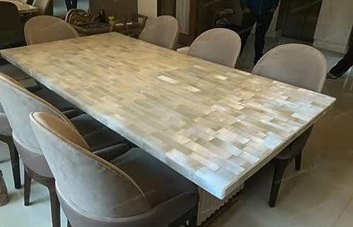 Selenit Thekentischplatte I Epoxy Selenit Bürotischplatte mit Ziegel-Design I 61 x 121 cm Esstisch Platte für Wohnkultur