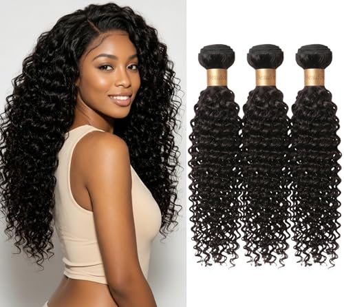 BEAUFOX Water Wave Clip in Human Hair Extensions 16 18 20 Inch