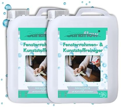 2x10L Spezialreiniger für Fensterrahmen aus Kunststoff und Aluminium – Langanhaltender Schutz & einfache Anwendung