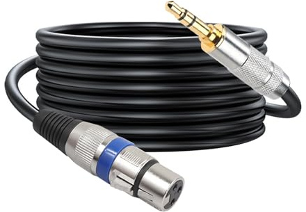 Kmuqshy Kabel 3,5 mm auf XLR-Stecker, Audio, Female auf Klinke 3.5mm Mikrofonkabel, Asymmetrisches Klinke Kabel, TRS zu XLR weiblich 3 Pin Mikrofonkabel für Lautsprecher, Mikrofon, DSLR Kamera
