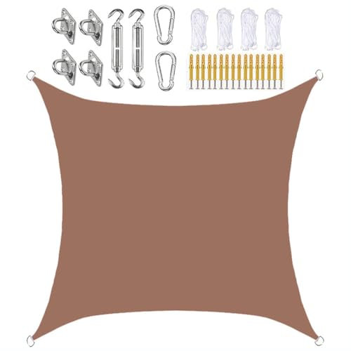 SLDAGe Vela Giardino Quadrato con Kit Fissaggio, Tenda a Vela Ombreggiante Impermeabile, Tenda Vela Rettangolare Protezione Raggi UV 98%, Tenda da Sole a Vela per Esterno Balcone Terrazza,5x5 m