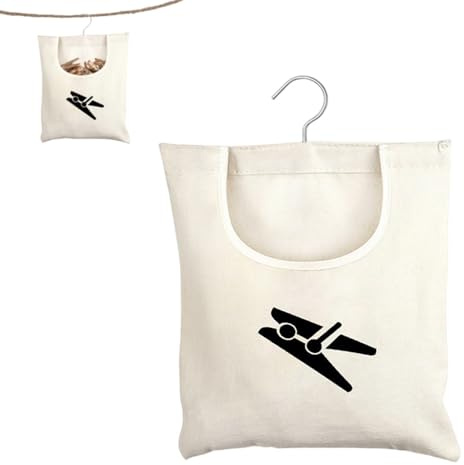 Tsangbaby Peg Bag for Washing Line, Peg Basket Clothes Pegs Bag Storage Bag Pegs 32 X 28cm Reusable Hanging Pegs Washable Laundry Peg Basket for Indoor Outdoor Use