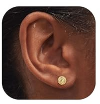 JeweBella Ohrstecker Silber 925 Hypoallergene Ohrringe Silber Gold Schwarz Wasserfester Runde Flach Scheibe Ohrstecker Langlebiger Ohrringe für Damen Herren Männer 6/8mm