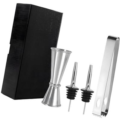 Btgghytr Set professionale per cocktail in acciaio antiruggine 304, pinze per ghiaccio con versatore a goccia e misurino da 500 ml per baristi in acciaio antiruggine