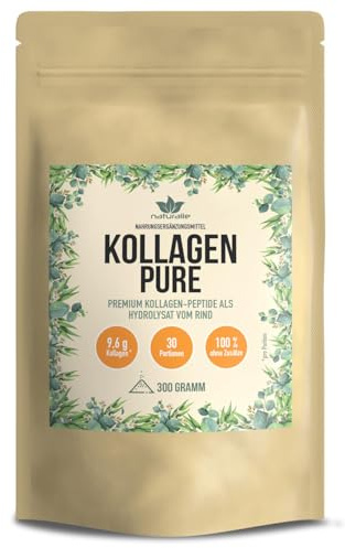Kollagen Pulver von naturalie® | Kollagenpeptide als bioverfügbares Kollagenhydrolysat | 1000-3000 Dalton | 9,6 Gramm Kollagen pro Tagesdosis (10g) | 300 Gramm Beutel
