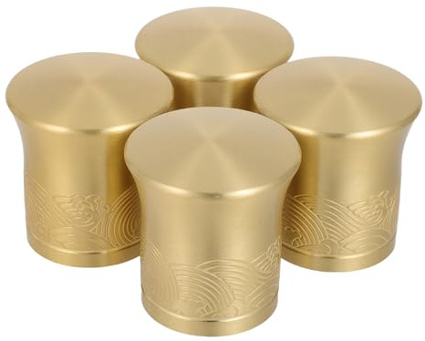 TOYANDONA Poignées Décoratives en Aluminium Doré pour Meubles Chinois 40x50 Mm, Lot de 4 Pièces, Style Sculpté Rétro, Accessoires DIY pour Tiroirs et Armoires, Rénovation et Organisation
