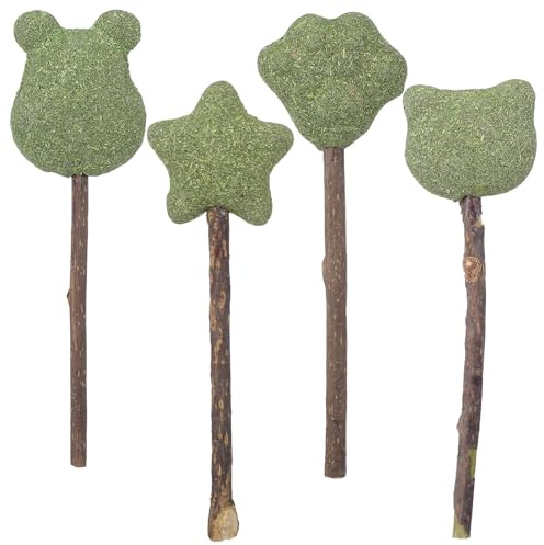 Alipis 4pcs Catnip Lick Stick Green for Cats and Kittens PET Snack | Cat Lick Lollipop, Natural Catnip Treat Set, Four Shapes for Playful Use and Easy Storage