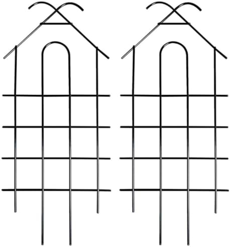 Treillis pour Plantes Grimpantes en Fer Noir 2 Pièces | Support de Palissage pour Jardin et Balcon, Décoration Délicate, Forme Simple, pour Plantes de Jardin et Plantes d'Intérieur