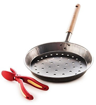 Snips, Poêle pour Châtaignes avec Coupe Châtaignes, Griller Cuisine 52 x 27 x 4 cm, Poêle à Griller Les Marrons, Made in Italy
