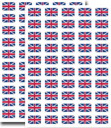 Supertogether Big Value 100-Pack Union Jack UK Flag Stickers - 31mm x 20mm Dimensions - Self Adhesive Durable English Motif Decals Labels for Car Bike Motorbike Numberplate Helmet Windows and Walls
