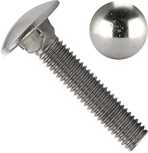 OPIOL QUALITY® Flachrundschrauben DIN 603 M6x20 aus Edelstahl A2 V2A (50 Stück) Schlossschrauben Flachrundkopf Schrauben Vollgewinde Vierkantansatz Schloßschrauben