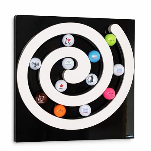 Clipboart® Golfballspirale aus Holz – Wandhalterung für bis zu 27 Golfbälle – Design Golfballhalter – Made in Germany