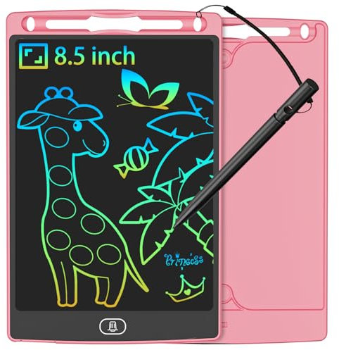 JOEAIS Tableta Escritura LCD de 8,5 Pulgadas, Tablet Dibujo Digital Pizarra Electrónica Portátil, Tableta Gráfica para Escribir a Mano, Garabatear y Dibujar, Niños y Niñas (Rosa)