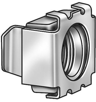 Cage Nut, Square, 3/8-16, Steel, PK20