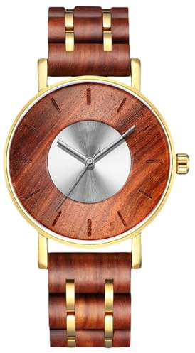 rorios Holz Armbanduhren Mode Herren Holzuhr Analog Quarz Uhr Holzuhren Männer Minimalistisches Men Watch