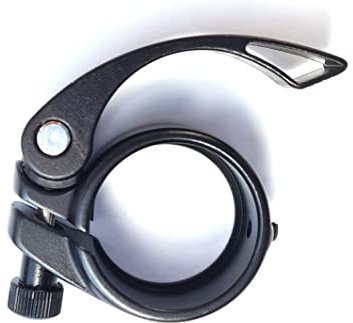 Fahrrad Sattelklemme Aluminium mit Schnellspanner saddle clamp 38,1 mm Schwarz neu (Schwarz)