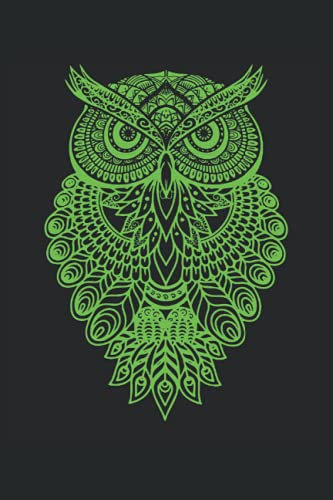 Eule Owl Grafik Graphic Kunst Geschenk Mandala Kunst Zeichnung: NOTIZBUCH - Lustiges Mandala Eulen Vogel Tier Geschenk, Vintage Retro Geschenkidee - ... Notiz, Sketch, Planer, Geburtstag, Jahrgang