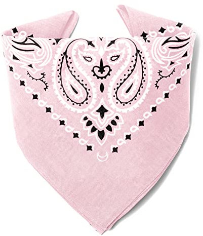 Karl Loven - Puderrosa Bandana - Paisleymuster - 100% Baumwolle - Dicker Stoff - 20 Exklusivfarben