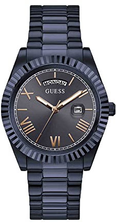 GUESS Herren analog Quarz Uhr mit Edelstahl Armband GW0265G9