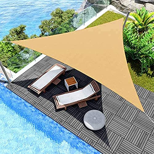 Dreieck Rechtwinklig Sonnenschutz Plane 8x8x8m Sonnenschutz aus reißfestem HDPE-Kunststoff Balkon Sichtschutz Sichtschutz mit Sonnensegel Befestigung für Garten, Terrasse, Camping, Creme Farben