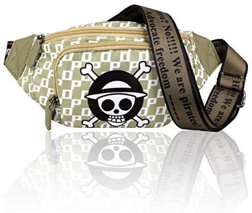 Roffatide Anime Cartoon Sombrero de Paja Riñonera Crossbody para Hombre Mujer Riñonera Bolsa Pecho Mochila