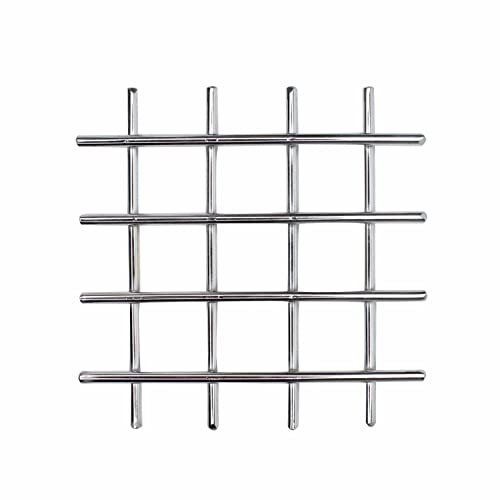 SUL Stainless Steel Trivet, Pan stands for worktop-worktop savers for kitchen heat resistant Pan Stand-Heat Resistant saucepan protector-Kitchen Worktop Protector (Steel Small Cross Trivet 16x16cm)