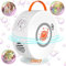 Herenear Macchina Bolle, Soffiatore Bolle Automatico con Rotazione 90°/360°, Bolle Sapone Portatile 500ml 4000+Bolle al Minuto Giocattoli Bolle per Picnic, Matrimonio, Compleanno Feste (Bianco)