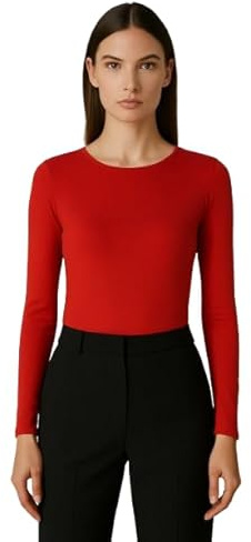 SXME MIGHT SAY Stylish Versatile Womens Ladies Long Sleeve Scoop Neck Stretch Plain Casual T Shirt Essential Top Blouse Assorted Must Have in Every Wardrobe UK Sizes 8-26