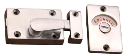 Infinity Decor Satin Nickel Vacant & Engaged Sign Indicator Bolt, Zinc Bathroom WC Privacy Toilet Door Lock