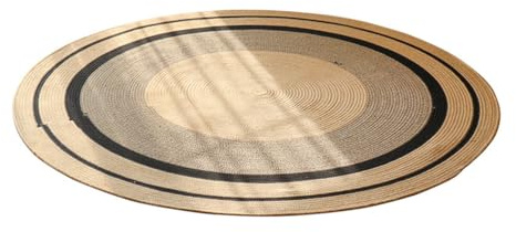 ZYFAB Redondo Jute Area Rug Alfombras Trenzadas Redondas para Tejido a Mano Boho Decoración del hogar Salón Cocina Natural Decoración Alfombra moqueta,A,100 * 100CM