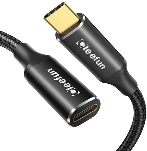 CLEEFUN USB-C Verlängerung 1M, USB 3.2 USB C Verlängerung | Unterstützt 10Gbps Sync 100W Lade für iPhone 15/15 Plus/15 Pro, MacBook Air/Pro, Pad, Galaxy S23/S22/S21