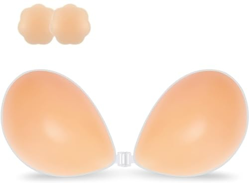 Ronronner Reggiseno Adesivo, Reggiseno Invisibile,Autoadesiva Riutilizzabili Coppa Senza Spalline Imbottito Pasta per Seno Abito Costumi da Bagno
