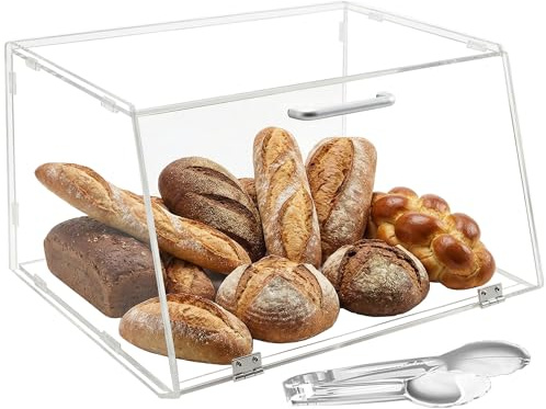 Cityjoy Stackable Acrylic Bakery Display Case, Suitable for Pastry Fruit Counter Top Display, High-capacity Box Organizer Storage Container for Bagels Bread