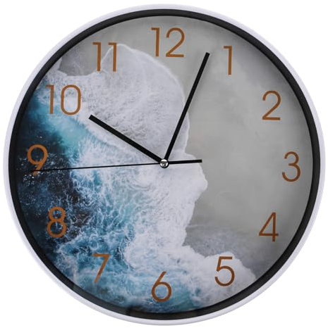 ORFOFE Wecker Ohne Batterie Große Wanduhr Aus Kunststoff Geräuschlos Ohne Ticken Für Schlafzimmer Und Wohnzimmer Dekorative Retro-Uhr