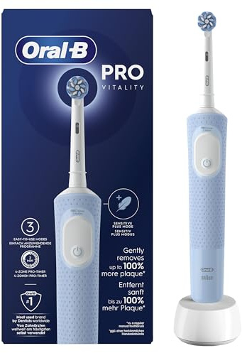 Oral-B Pro Vitality Spazzolino Elettrico Blu, con 1 Testina, Progettato da Braun