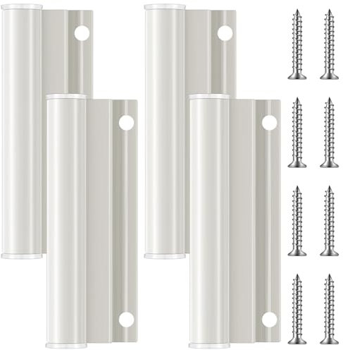 CroBlissful Lot de 4 charnières pour portes moustiquaires, charnières supérieures blanches en aluminium, pièces de rechange compatibles avec les portes moustiquaires Anderson