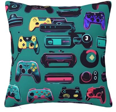 Vuoongt Gaming Controller Patterns Print Decorative Throw Pillow Cover Cushion Cover For Home Sofa Living Room Car Pillowcase