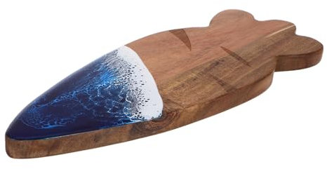 Hoement Tagliere Per Carne in Legno Decorazione A Forma Di Tavola Da Surf Tagliere Da Portata Verdure